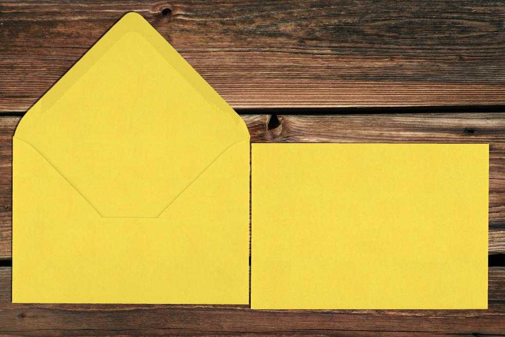 Briefhüllen 110x156 mm Nassklebend Kanariengelb 120 g/qm